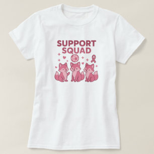 Support Squad Pink Ribbon foxs T-Shirt