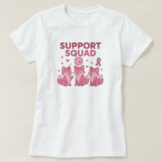 Support Squad Pink Ribbon foxs T-Shirt