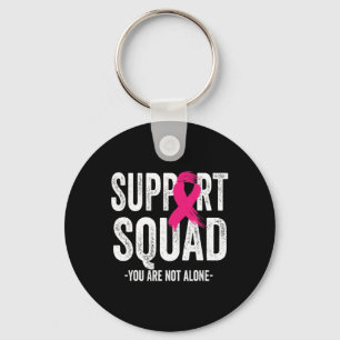 Support Squad Pink Ribbon Warrior Breast Cancer Aw Key Ring