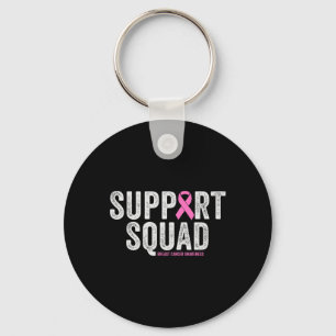 Support Squad Pink Warrior Breast Cancer Awareness Key Ring