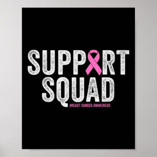 Support Squad Pink Warrior Breast Cancer Awareness Poster