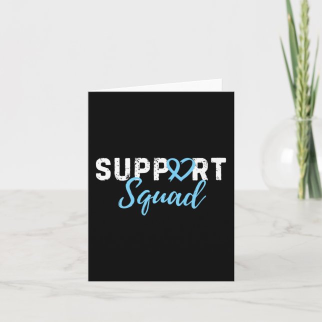 Support Squad Prostate Cancer Heart Light Blue Rib Card (Front)