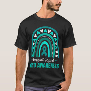 Support Squad Ptsd Awareness Teal Ribbon Rainbow T-Shirt