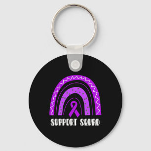 Support Squad Purple Rainbow Fibromyalgia Awarenes Key Ring