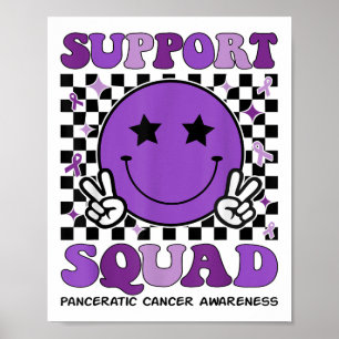 Support Squad Purple Ribbon Pancreatic Cancer Awar Poster