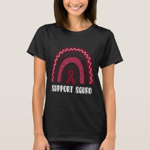 Support Squad Rainbow Burgundy Brain Aneurysm Awar T-Shirt