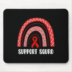 Support Squad Red Rainbow Blood Cancer Awareness Mouse Mat