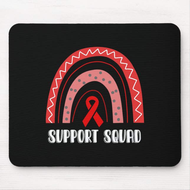 Support Squad Red Rainbow Blood Cancer Awareness  Mouse Mat (Front)