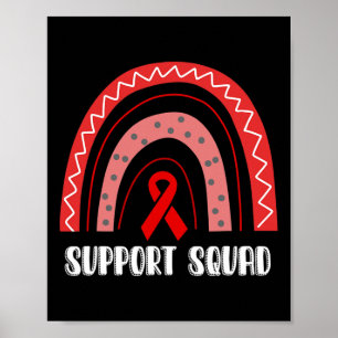 Support Squad Red Rainbow Blood Cancer Awareness Poster
