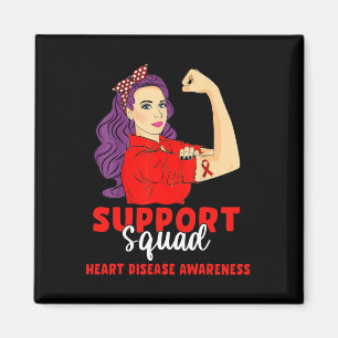 Support Squad Red Warrior Heart Disease Awareness  Magnet