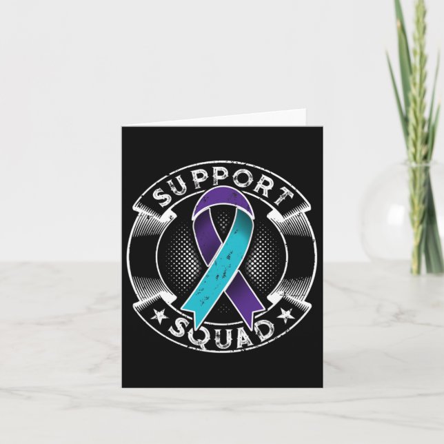 Support Squad Ribbon Suicide Prevention Awareness  Card (Front)
