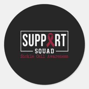 Support Squad - Sickle Cell Awareness Month Burgun Classic Round Sticker