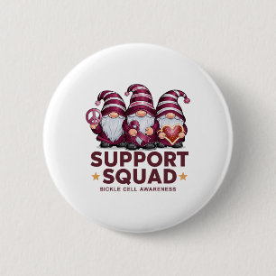 Support Squad Sickle Cell Awareness Month Gnomes S 6 Cm Round Badge