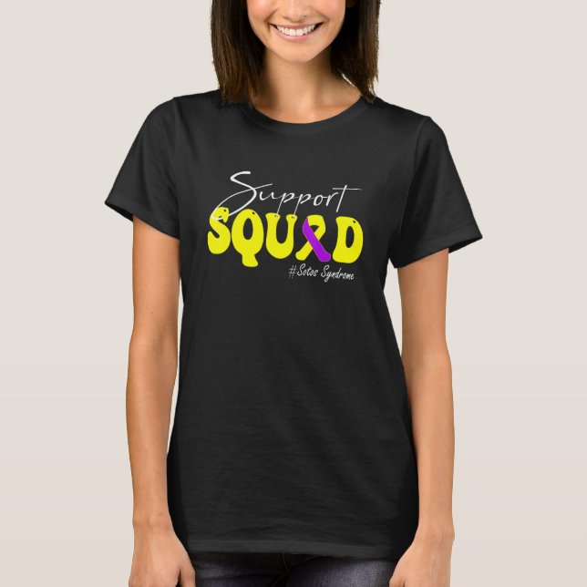 Support Squad Sotos Syndrome Awareness Yellow & Pu T-Shirt (Front)