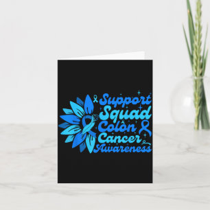 Support Squad Sunflower Colon Blue Cancer Card