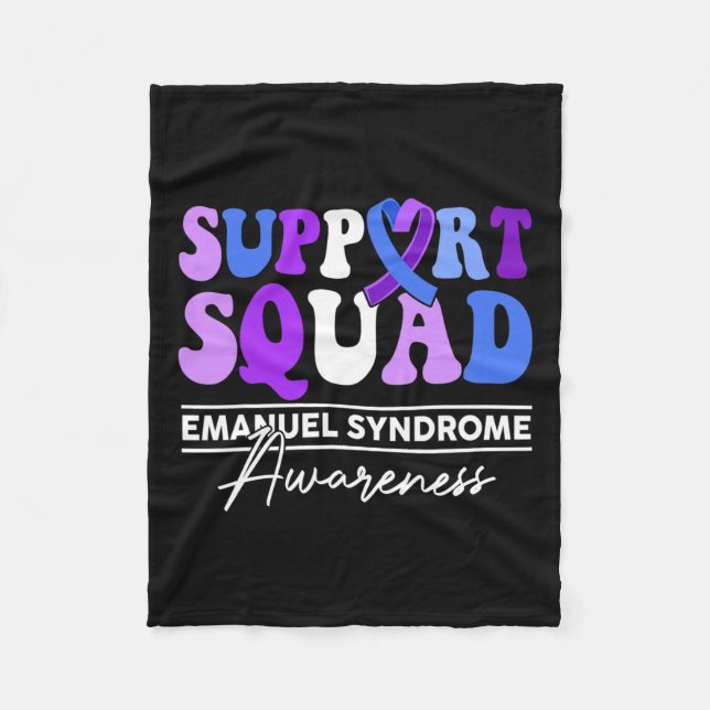 Support Squad Sunflower Hair Emanuel Syndrome Gift Fleece Blanket (Front)
