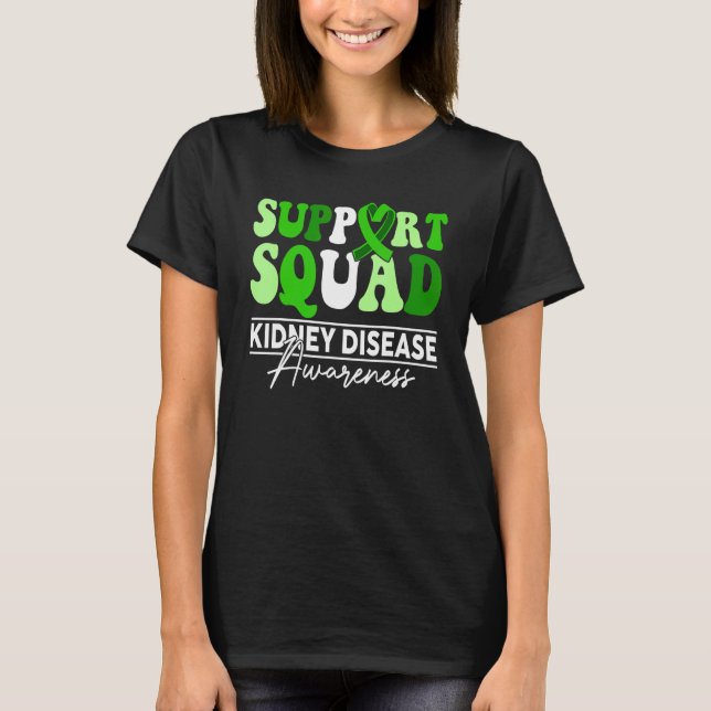 Support Squad Sunflower Hair Kidney Disease Awaren T-Shirt (Front)