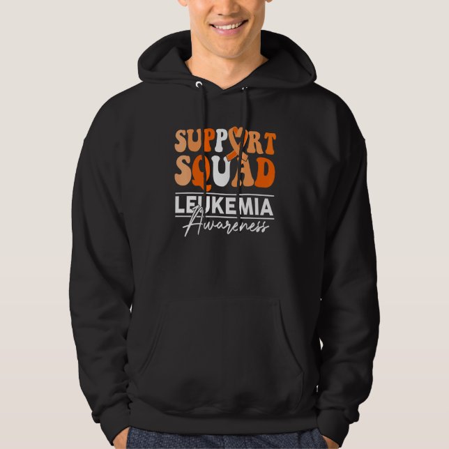 Support Squad Sunflower Hair Leukemia Awareness Hoodie (Front)