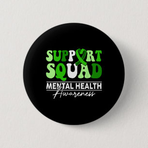 Support Squad Sunflower Hair Mental Health Awarene 6 Cm Round Badge
