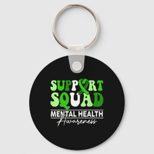 Support Squad Sunflower Hair Mental Health Awarene Key Ring
