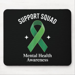 Support Squad Sunflower Hair Mental Health Awarene Mouse Mat
