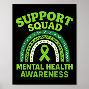 Support Squad Sunflower Hair Mental Health Awarene Poster