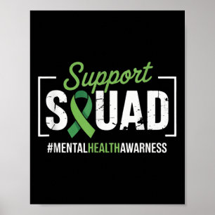 Support Squad Sunflower Hair Mental Health Awarene Poster