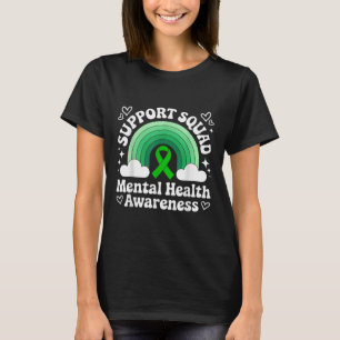 Support Squad Sunflower Hair Mental Health Awarene T-Shirt