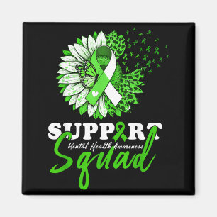 Support Squad Sunflower Hair Mental Health Magnet