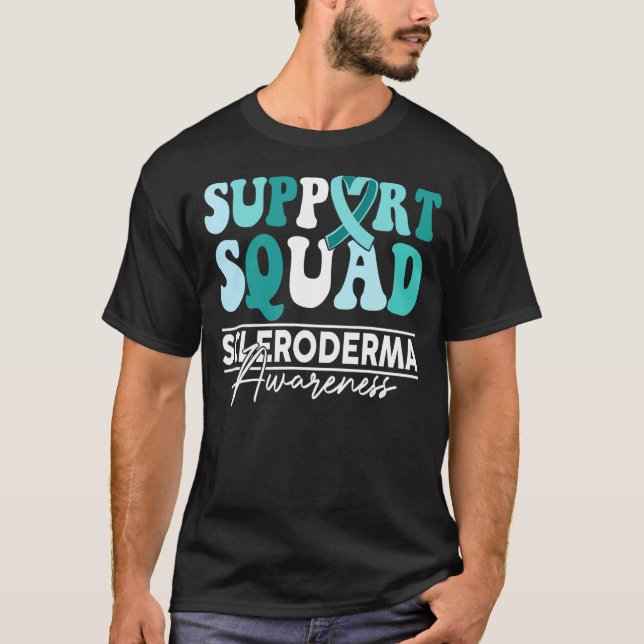 Support Squad Sunflower Hair Scleroderma Awareness T-Shirt (Front)