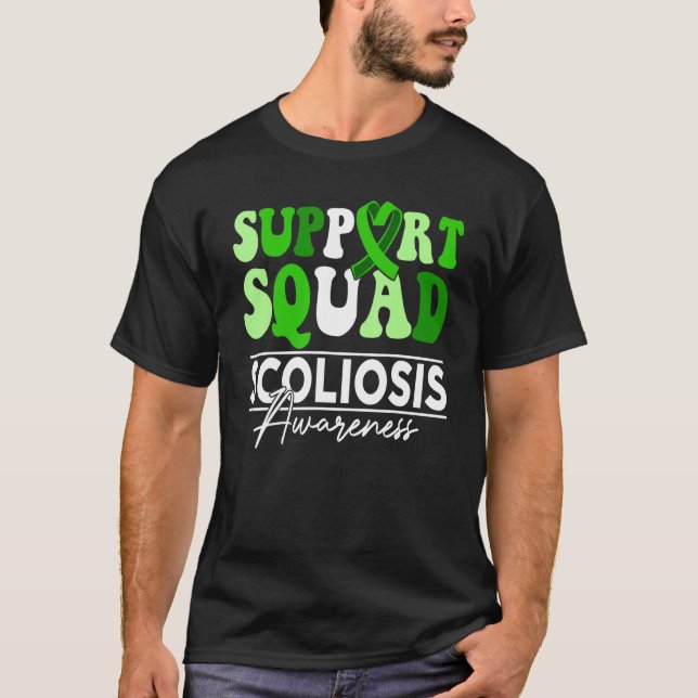 Support Squad Sunflower Hair Scoliosis Awareness T-Shirt (Front)