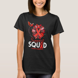 Support Squad Sunflower Hummingbird Stroke Awarene T-Shirt