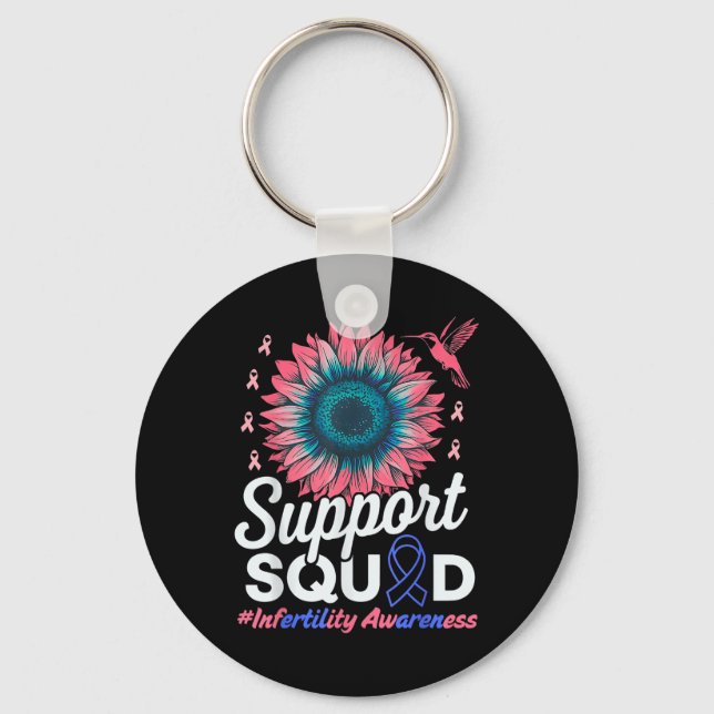 Support Squad Sunflower Warrior Infertility Awaren Key Ring (Front)