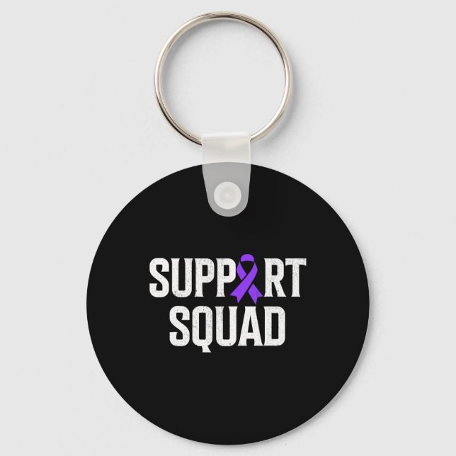 Support Squad Support Pancreatic Cancer Awareness  Key Ring (Front)