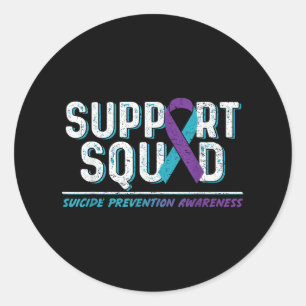 Support Squad Support Suicide Prevention Awareness Classic Round Sticker