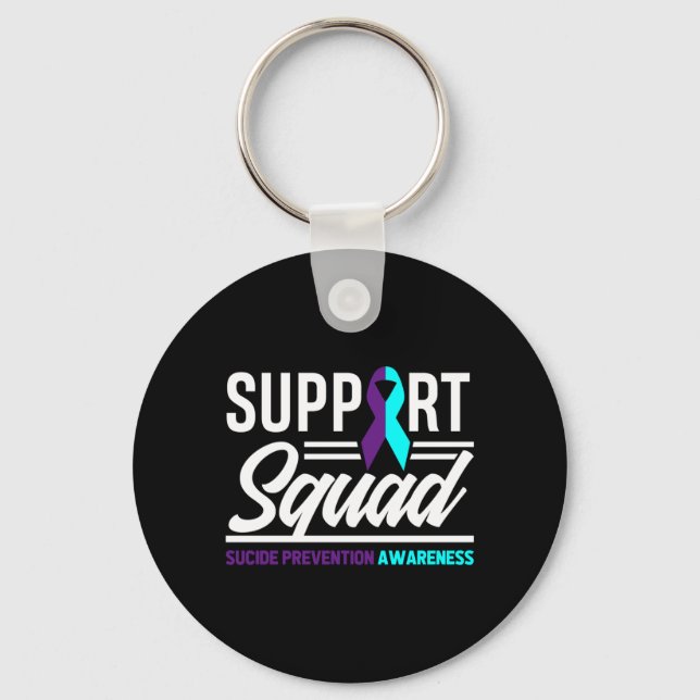 Support Squad Support Suicide Prevention Awareness Key Ring (Front)