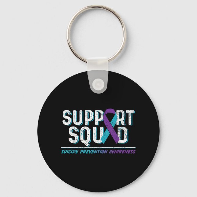 Support Squad Support Suicide Prevention Awareness Key Ring (Front)
