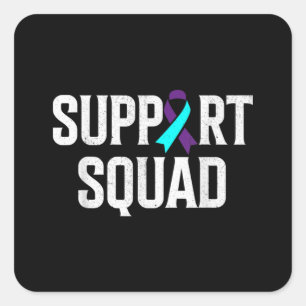 Support Squad Support Suicide Prevention Awareness Square Sticker