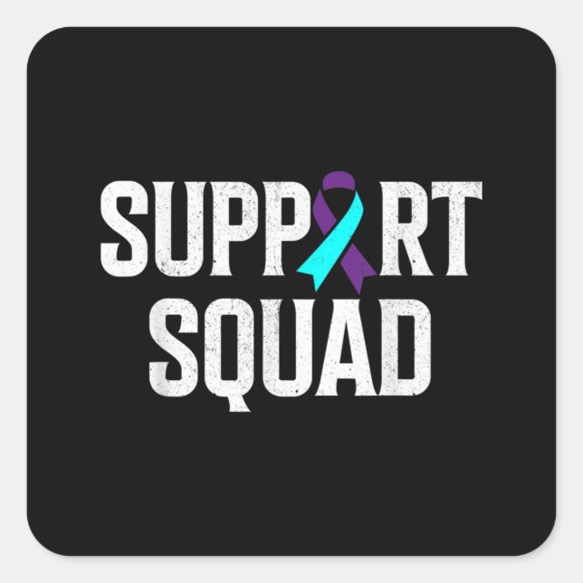 Support Squad Support Suicide Prevention Awareness Square Sticker (Front)