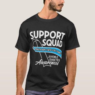 Support Squad T1D Type 1 Diabetes Awareness Funny T-Shirt