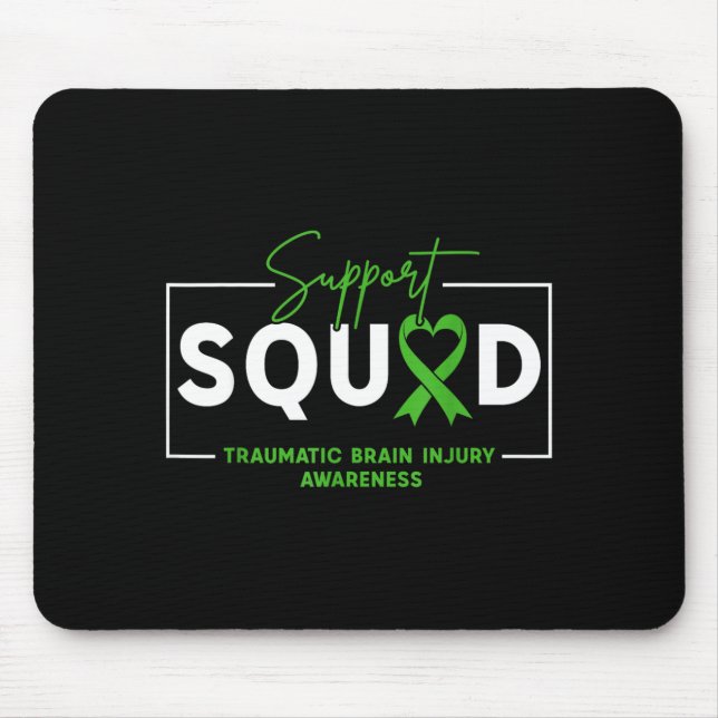Support Squad TBI Traumatic Brain Injury Awareness Mouse Mat (Front)