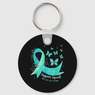 Support Squad Teal Ribbon Butterfly Ptsd Awareness Key Ring