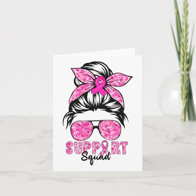 Support Squad Team Breast Cancer Awareness Warrior Card (Front)