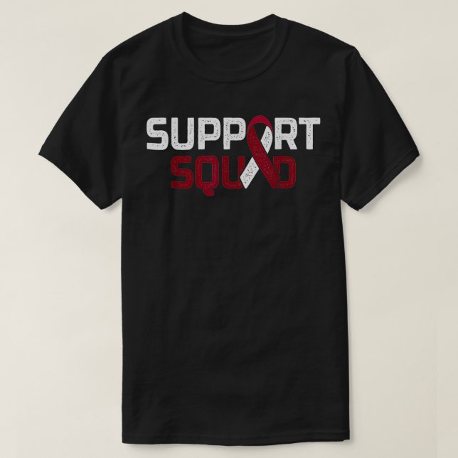Support Squad  Throat Oral Head & Neck Cancer Awar T-Shirt (Design Front)