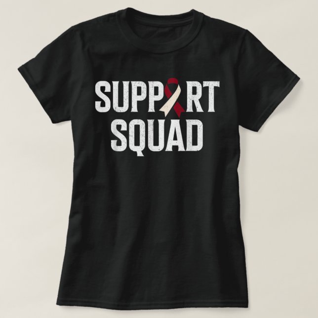 Support Squad Throat Oral Head & Neck Cancer Aware T-Shirt (Design Front)