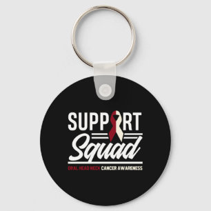 Support Squad Throat Oral Head Neck Cancer Key Ring