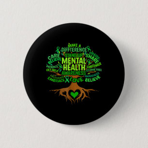 Support Squad Tree Love Mental Health Awareness Wo 6 Cm Round Badge
