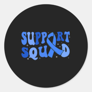 Support Squad Type 1 Diabetes Awareness T1d Blue R Classic Round Sticker