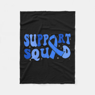Support Squad Type 1 Diabetes Awareness T1d Blue R Fleece Blanket