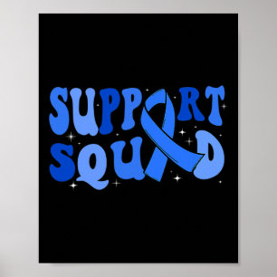 Support Squad Type 1 Diabetes Awareness T1D Blue R Poster